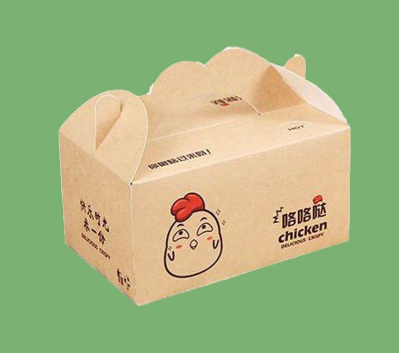 Disposable Custom Food Togo Kraft Paper Brown Chinese Restaurant Take out Boxes for Chicken Packaging