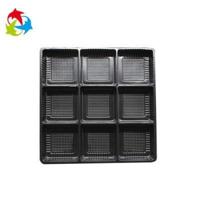 Custom Disposable Food Black Plastic Blister Tray Packaging