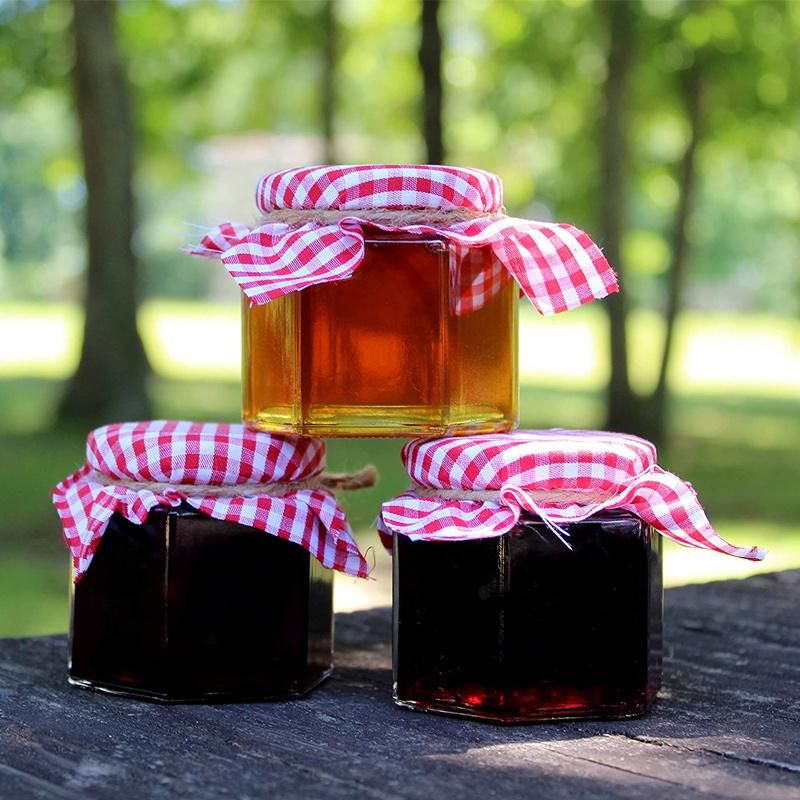 45ml 1.5oz Mini Hexagon Glass Honey Jar with Lid