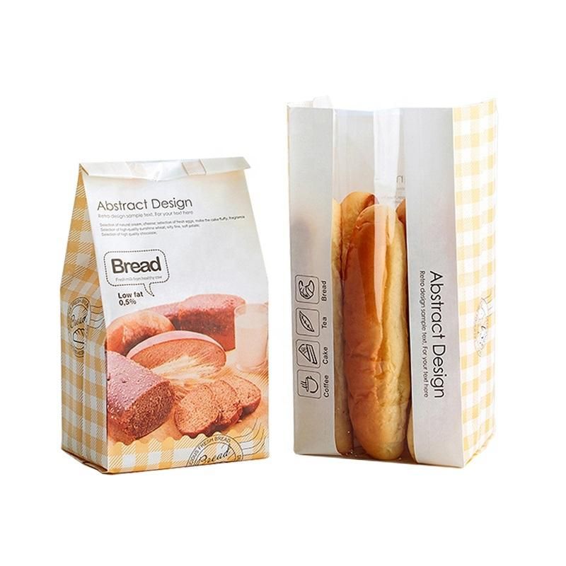 Bakery Bread Food Packaging Brown Kraft Paper Bags with Window