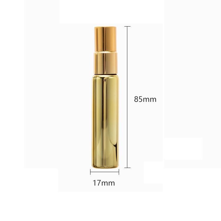 10ml Portable Electroplating UV Glass Tube Electro-Aluminum Spray Bottle Perfume Glass Vial