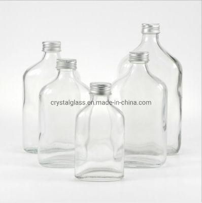 50ml 100ml 200ml Mini Size Clear Glass Flask Bottle with Various Color Lid