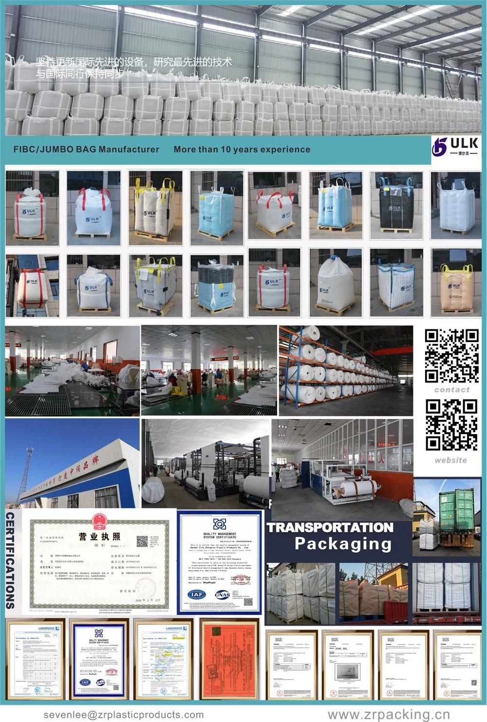 Jumbo Bag 2022 New Bulk Bag, One Tonne Bag with Printing, Top Full Open Bag 5: 1 Safety Factor