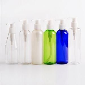 200ml Pet Plastic Round Shoulder Cosmetic Shower Gel Lotion Pump Shampoo Bottle