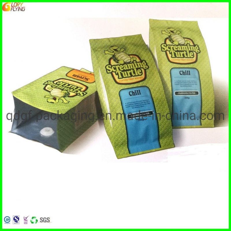 Coffee Pouch with Valve Plastic Packaging Al Foil Food Bag