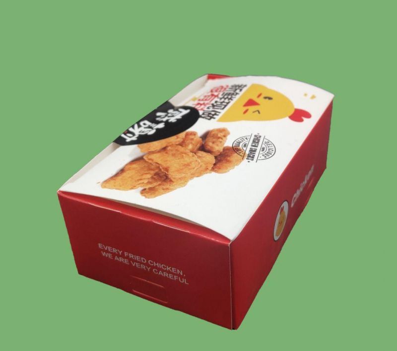 Biodegradable Chicken Recyclable Boxes Take out Hot Fast Food Fried Disposable Brown Kraft Paper Lunch Takeaway Box Packaging