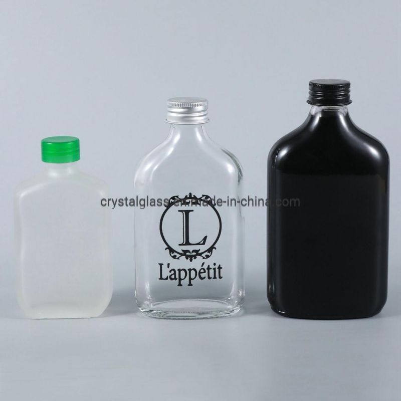 100ml 200ml 350ml 500ml Flask Glass Bottle for Cold Brew Coffee Beverage Drinking Packaging with Metal Cap