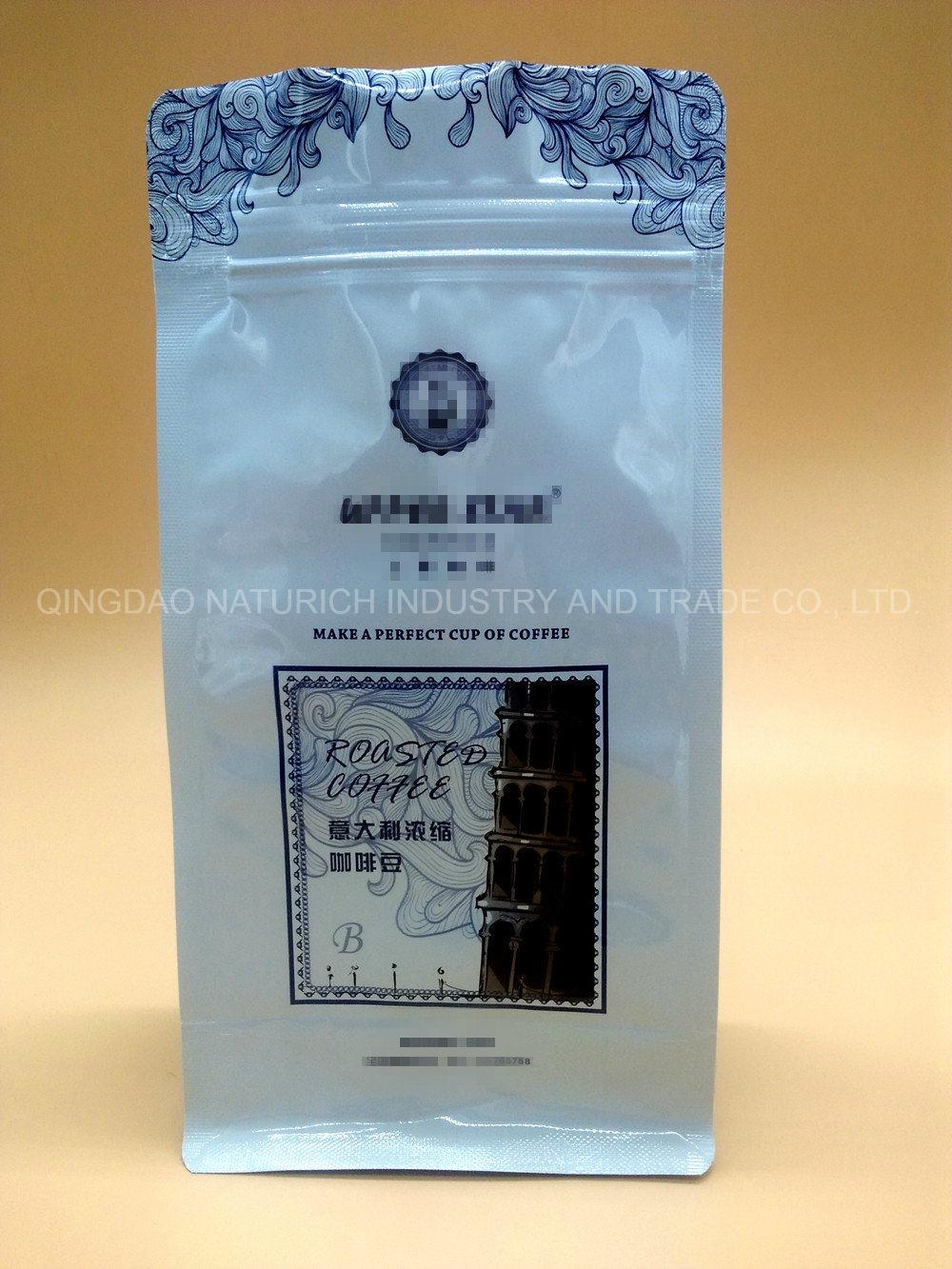 Pet/Al/PE Eight Sides Sealing Bags for Food Packing 454G Coffee Bag