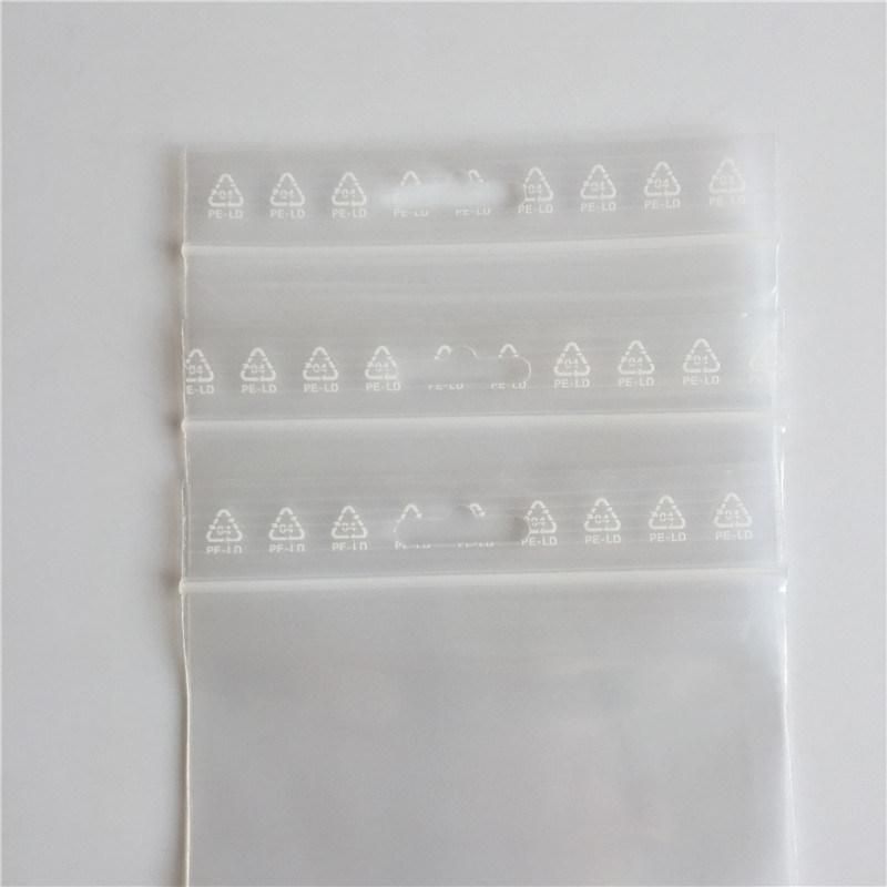 LDPE Transparent Reclosable Bags with Hang Hole