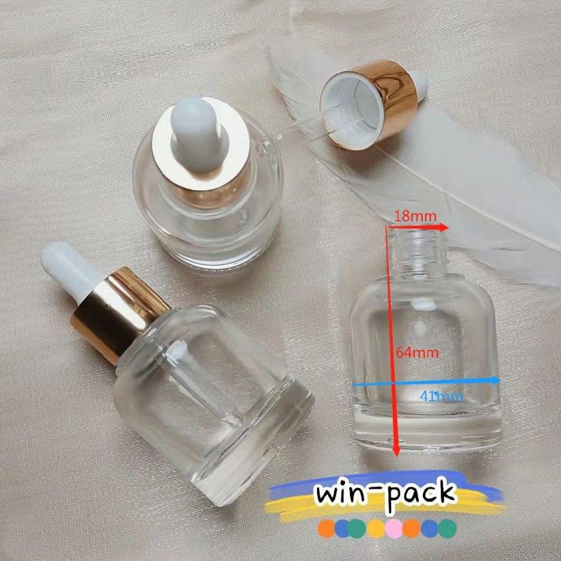 Matte Silver Round Shoulder Glass Bottle with Plastic White Dropper