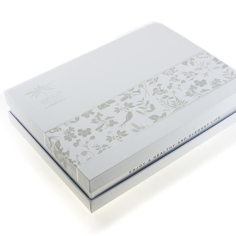 Custom White Gold Stamp Logo Paperboard Gift Packing Box