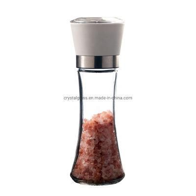 180ml 6oz Manual Pepper Salt Mill Glass Salt and Pepper Grinder Bottle