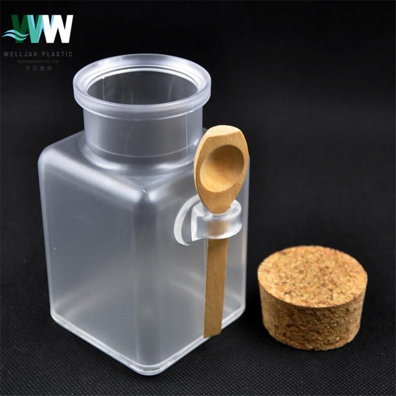 100g Cosmetic Packaging Plastic Square Bottle with Spoon