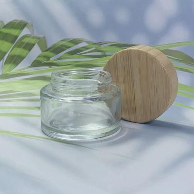 Bamboo Cap Glass 50g 100g 200g Printing Logo Cosmetic Jar