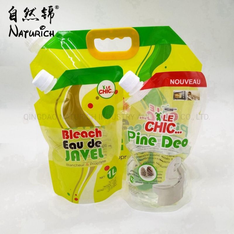 2L Surface Disinfection Packaging Spout Pouch with Handle Plastic Bag