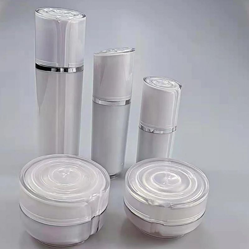 30g 50g Wholesale White Acrylic Round Cosmetic Cream Jar with Wave Lid for Skin Care