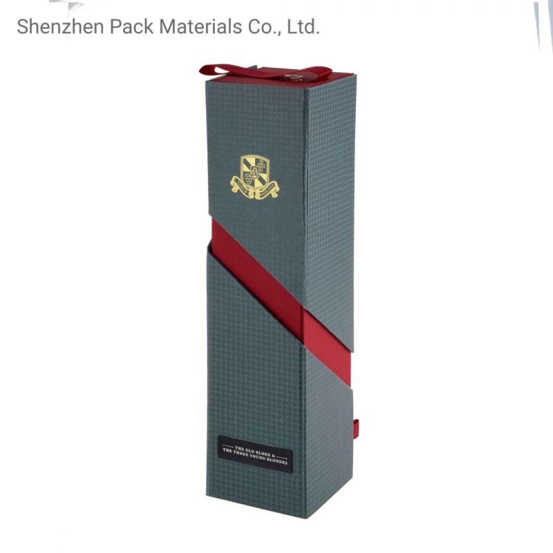 High-End Folding Magnetic Logo Custom Packaging Red White Grape Wine Hardness Gift High Quality Box