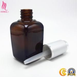 Eco-Friendly Amber Glass Essential Oil Bottle with Silver Cap