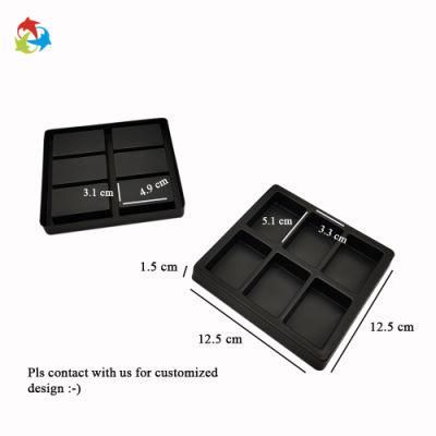 Custom Recyclable Black Chocolate Cookie Blister Food Plastic Insert Tray