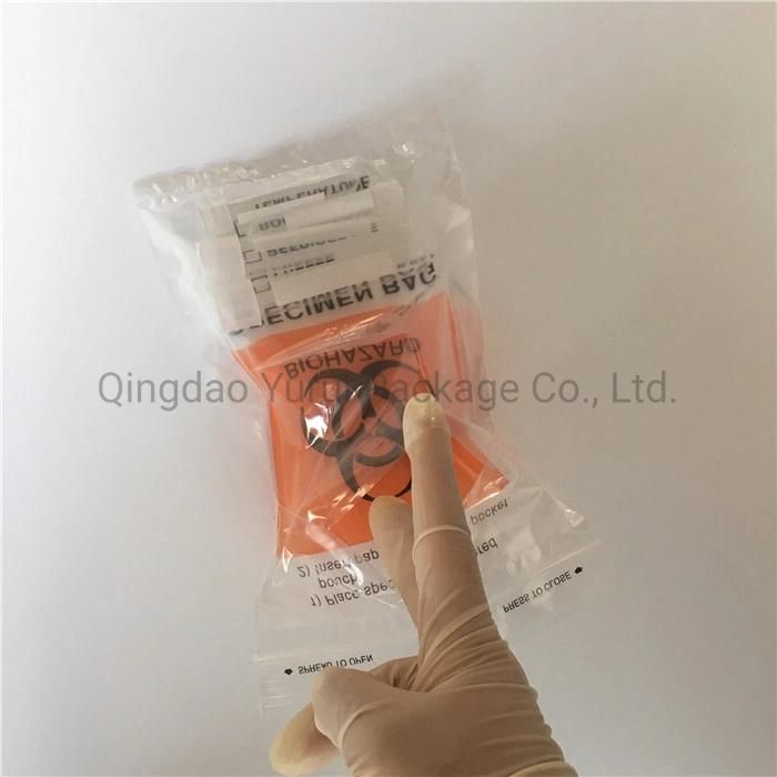 Custom Plastic Disposable Biohazard Specimen Transport Bags LDPE Ziplock Medical Specimen Bag