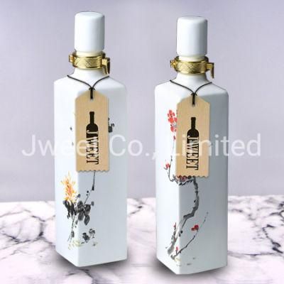 Shiny Color Coated Ceramic Bottle Vodka Sake Wine Bottles