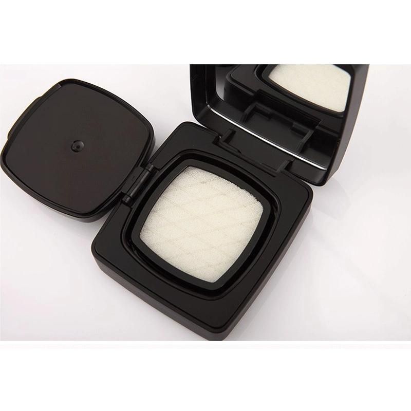 Square Black Frosted Quality Novel Design Revolving Air Cushion Container Foundation Cosmetic Bb Cushion Case