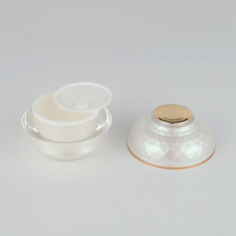 30g 50g 120g Elegant Fancy Round White Empty Cream Pot Acrylic Cosmetic Containers Jar Set