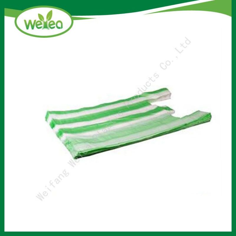 Factory Wholesale Disposable Stripped Plastic Shopping Bags with Custom Logo