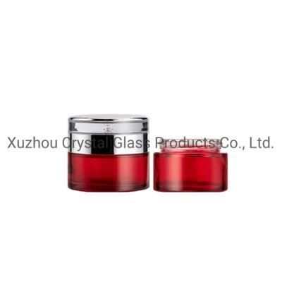 Round Shape Skincare Cosmetic Packaging Spray Colour Glass Cosmetic Jars and Bottles