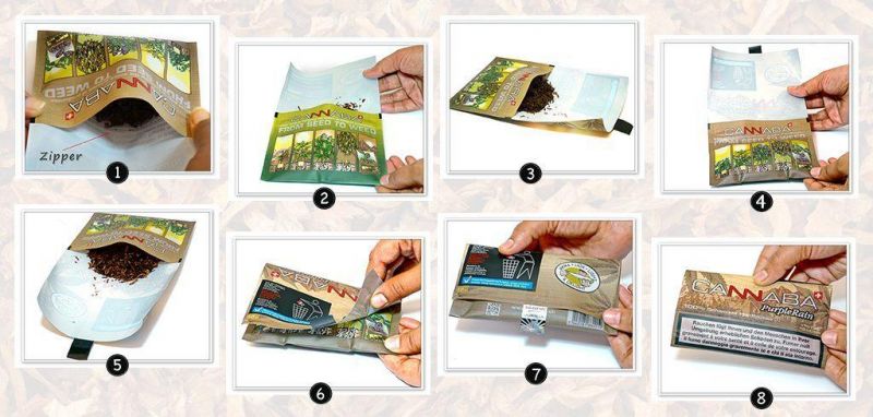 Custom Tobacco Pouch/Plastic Mylar Bag/Food Grade Zipper Packaging