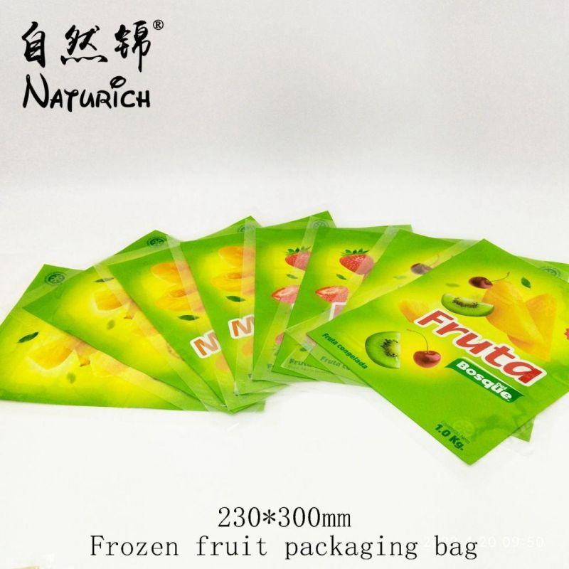 Digital Printing Frozen Mixed Fruit Bag Cherry Kiwifruit Peach Packaging Mylar Pouch