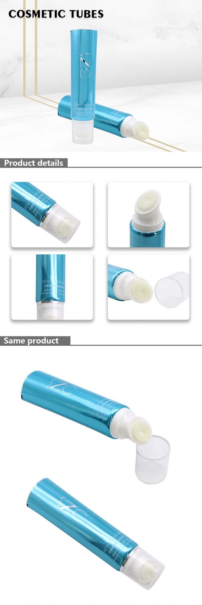 Custom Made Luxury Plastic Laminated Tube Packaging with Brush Applicator