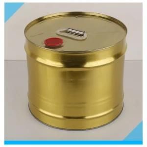 10liters Round Metal Tin Barrel_in Golden Color