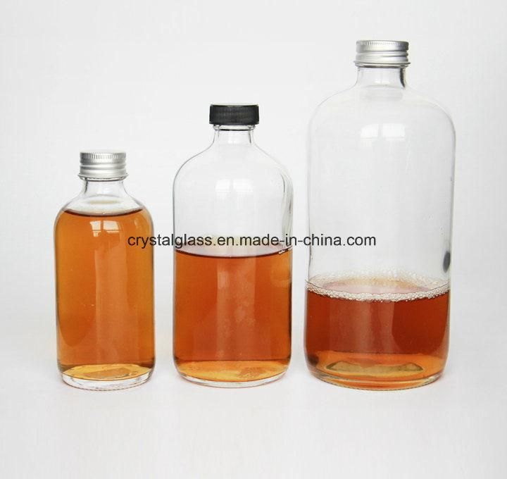 Clear & Frosted Round Shape 12oz Beverage Juice Packing Glass Bottle 350ml 100ml 280ml 500ml