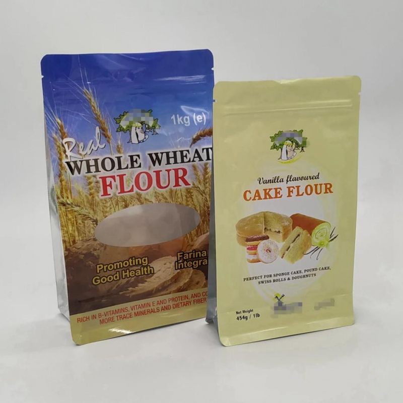 Digital Printing Wheat Flour 1kg Bag Flat Bottom Plastic Packing Bag