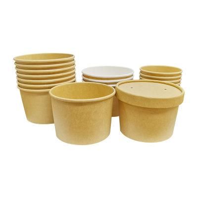 Food Grade Recycled Disposable 100ml 150ml 500ml Icecream Papercup Custom Printed 3oz 5oz 8oz Ice Cream Paper Cups with Lid