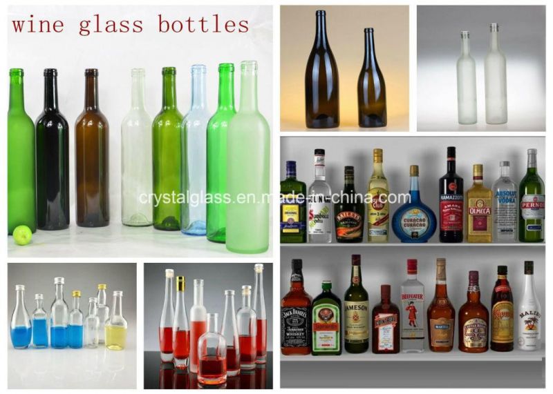 Free Sample Cone Shape Clear Alcohol Wine Beverage Glass Bottle 330ml