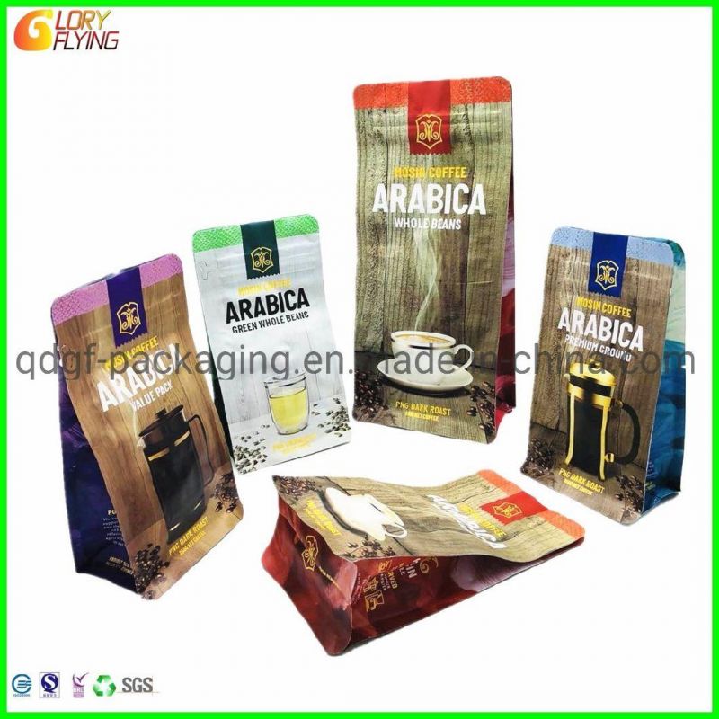 Plastic Food Bag Paper Bag with Flat Bottom and Zip Lock