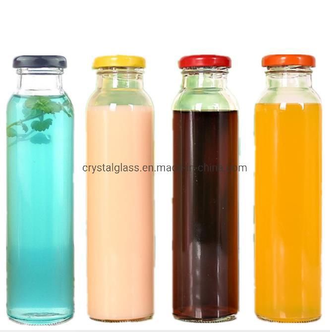 Glass Juice Bottle Wholesale Custom Logo Sealed Aluminum Cap Beverage Bottles 10oz 16oz