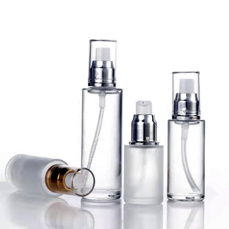 30ml 50ml 100ml Frosted Cream Glass Bottle Emulsion Glass Container Liquid Foundation Case Serum Bamboo Dropper Bottle Lotion Shampoo Liquid Soap Glassware