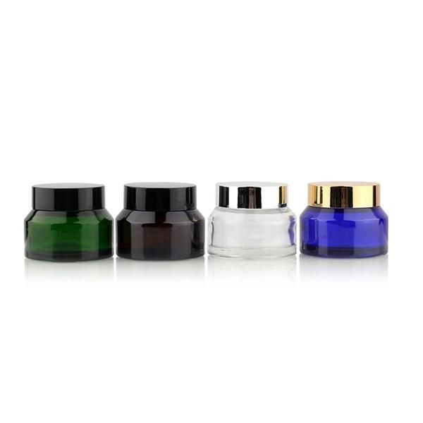 Cosmetic Packaging 20ml Colorful Round Glass Cream Jar with Screw Plastic Top