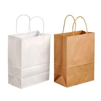 Biodegradable Packaging Bags with Handles Kraft Paper Bag Packaging Bag Fashion Bags Handbags Customized with Your Own Logo