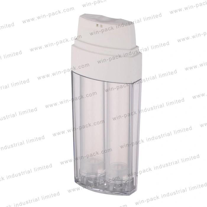 30ml*2 Plastic Double Chamber Airless Bottle and Popular Cosmetic Airless Plastic Squeeze Bottle Free Sample Bottle