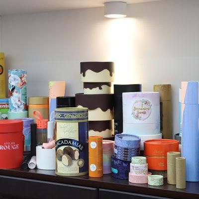 High End Custom Hot Stamping Cylinder Cardboard Tea Box Packaging Paper Tube