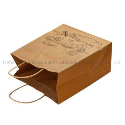 Wholesale Shopping Gift Disposable Kraft Paper Packing Bags with Twisted Handle