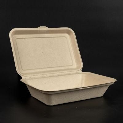 Disposable Biodegradable Bagasse Sugarcane Clamshell Box Food Packaging