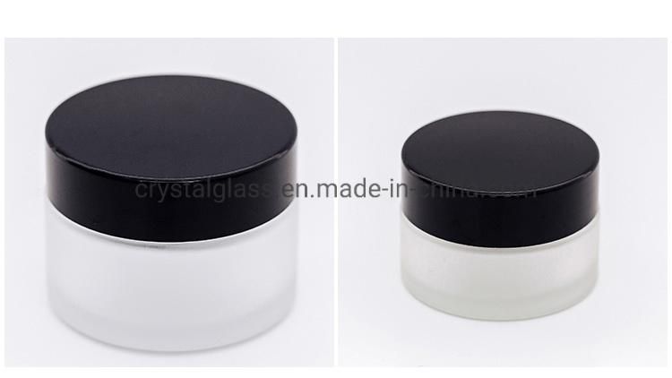 15g 20g 30g Empty Portable Frosted Cream Jar with Black Caps for Cream and Lotion