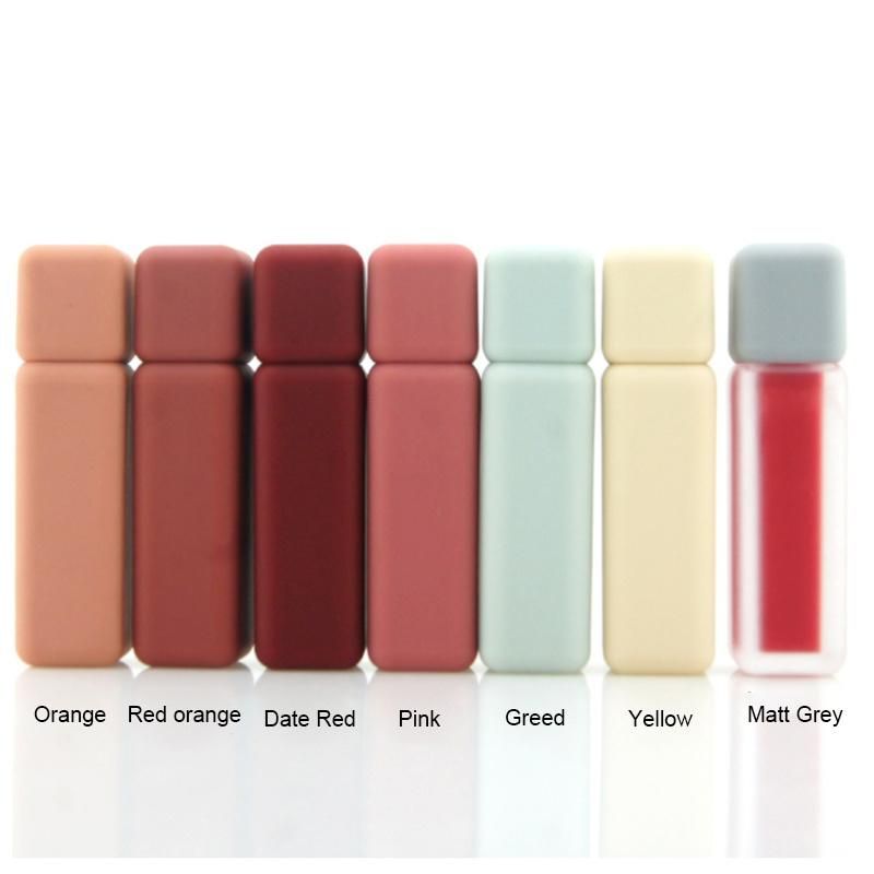 Colorful Lip Gloss Tube Custom Frost Rubber Finishes Empty Lipgloss Tubes Private Label Square Lipgloss Container
