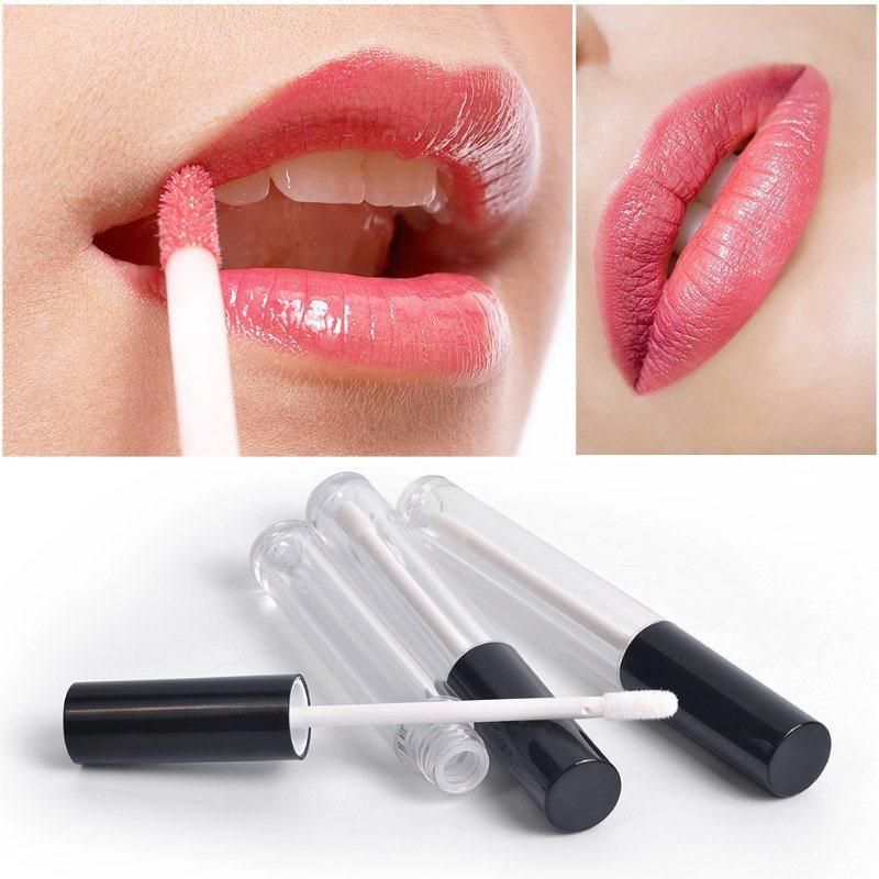 Custom 10ml Empty Refillable Balm Lip Gloss Container Lip Gloss Tube with Brush Wand