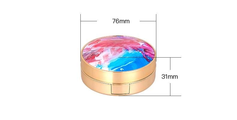 15g Luxury Looking Round Gold Air Cushion Bb Foundation Case with Mirror 15g Empty Bb Cream Cushion Liquid Foundation Container